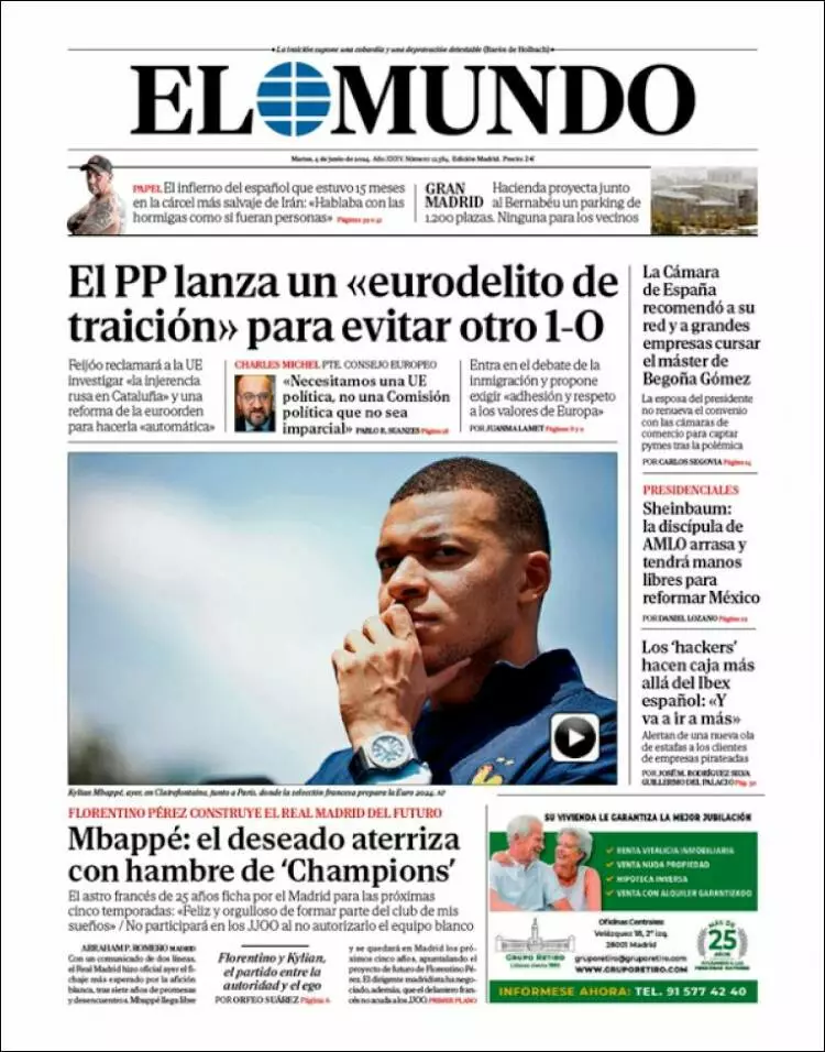 Prima-pagina-elmundo-edizione-di-oggi-04-06-2024