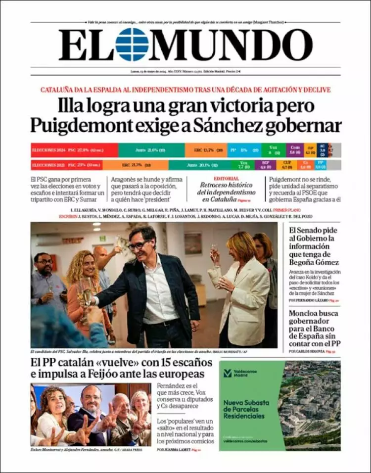 Prima-pagina-elmundo-edizione-di-oggi-13-05-2024