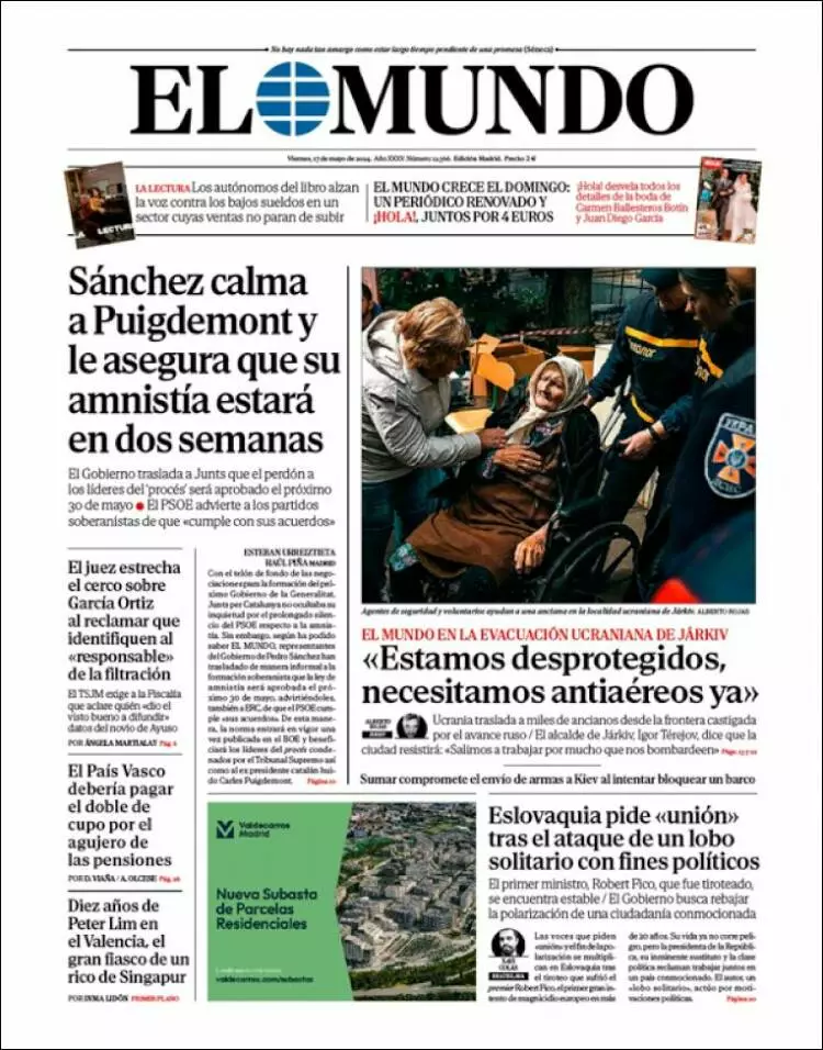 Prima-pagina-elmundo-edizione-di-oggi-17-05-2024