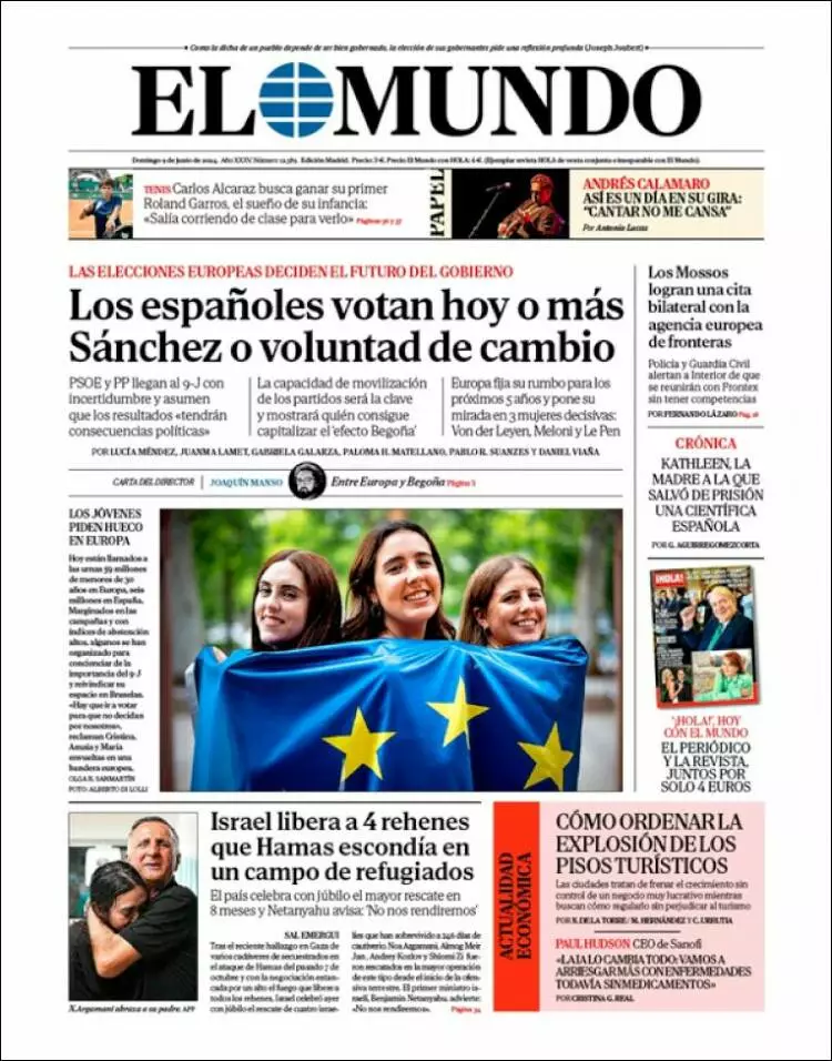 Prima-pagina-elmundo-edizione-di-oggi-2024-06-09