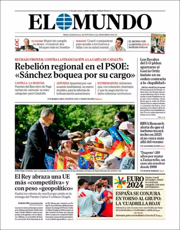 Prima-pagina-elmundo-edizione-di-oggi-2024-06-15