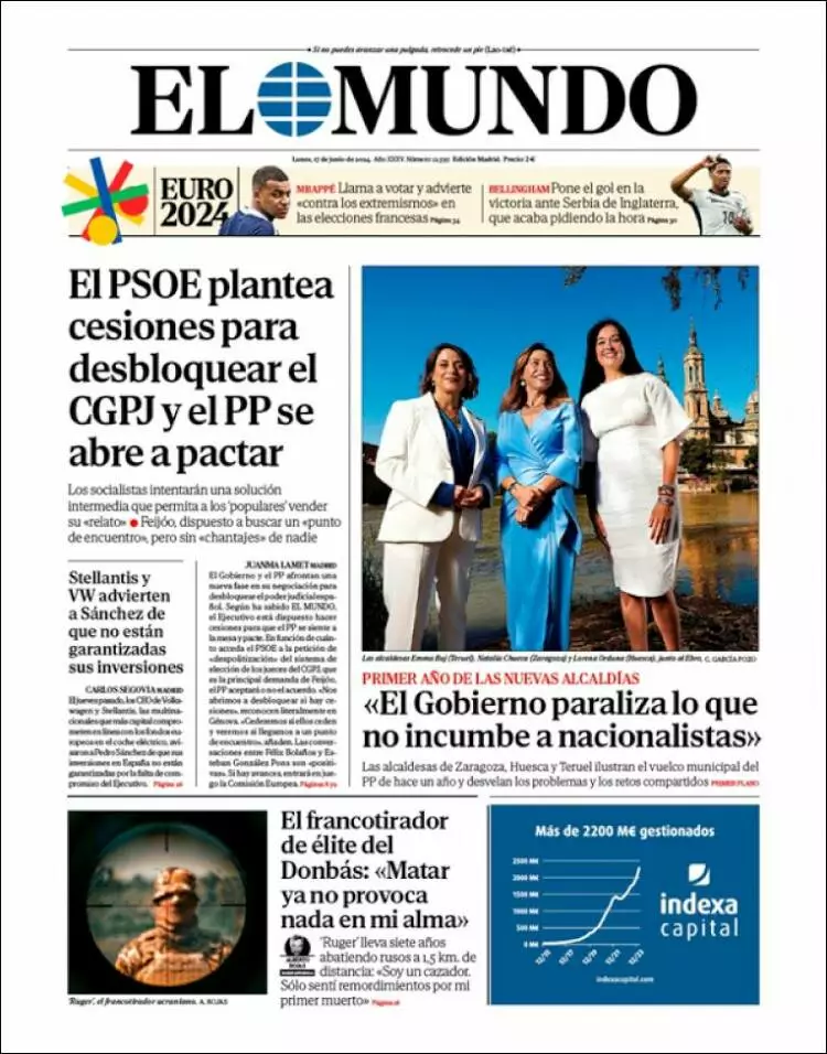 Prima-pagina-elmundo-edizione-di-oggi-2024-06-17