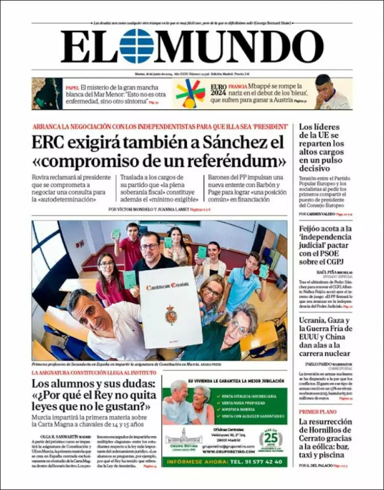 Prima-pagina-elmundo-edizione-di-oggi-2024-06-18