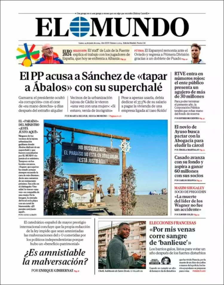 Prima-pagina-elmundo-edizione-di-oggi-2024-06-24