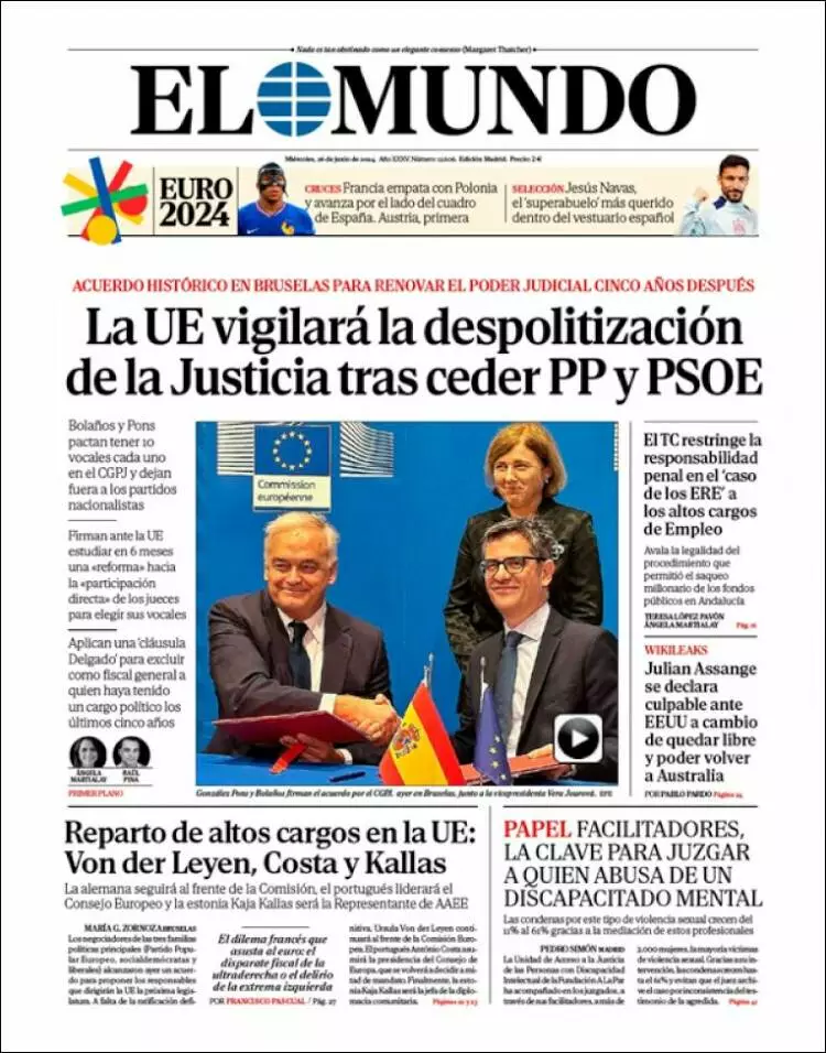 Prima-pagina-elmundo-edizione-di-oggi-2024-06-26