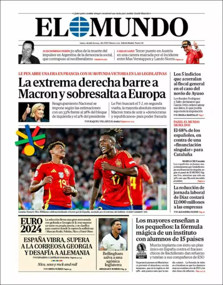 Prima-pagina-elmundo-edizione-di-oggi-2024-07-01