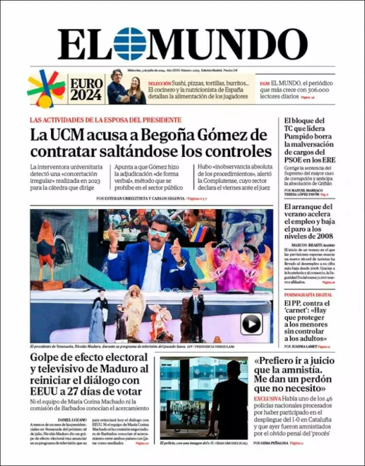 Prima-pagina-elmundo-edizione-di-oggi-2024-07-03