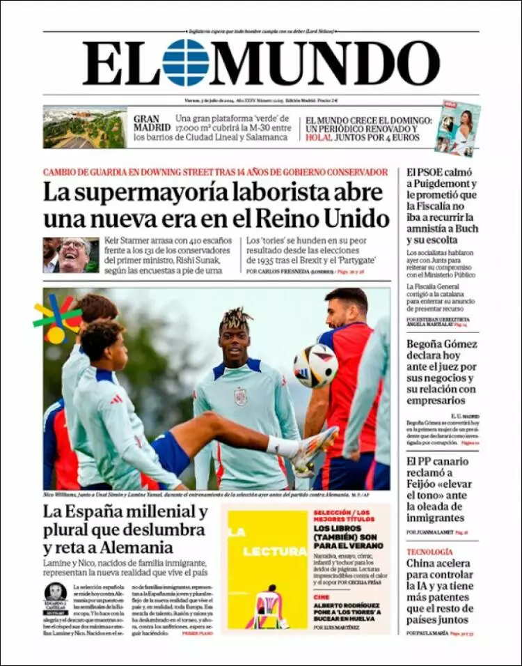 Prima-pagina-elmundo-edizione-di-oggi-2024-07-05