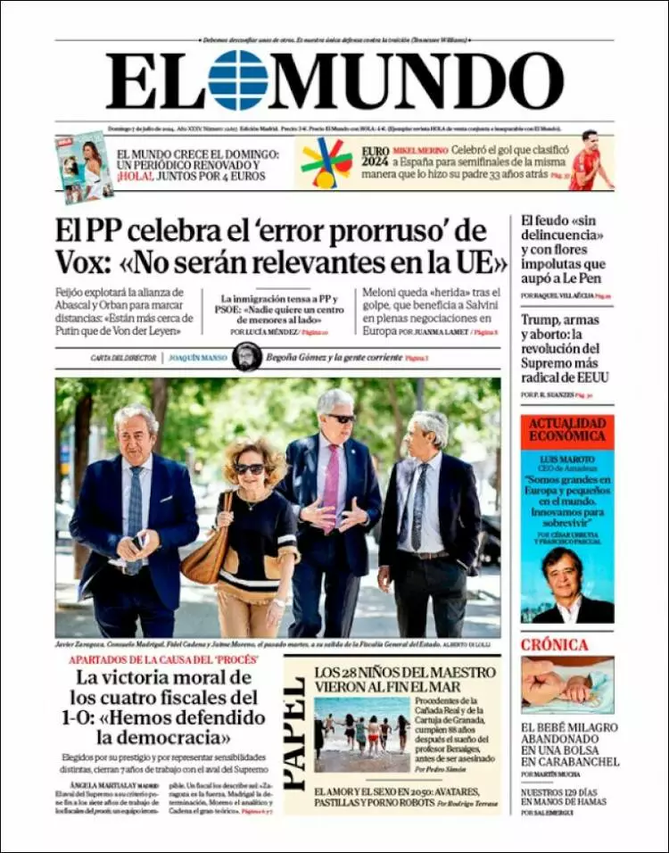 Prima-pagina-elmundo-edizione-di-oggi-2024-07-07