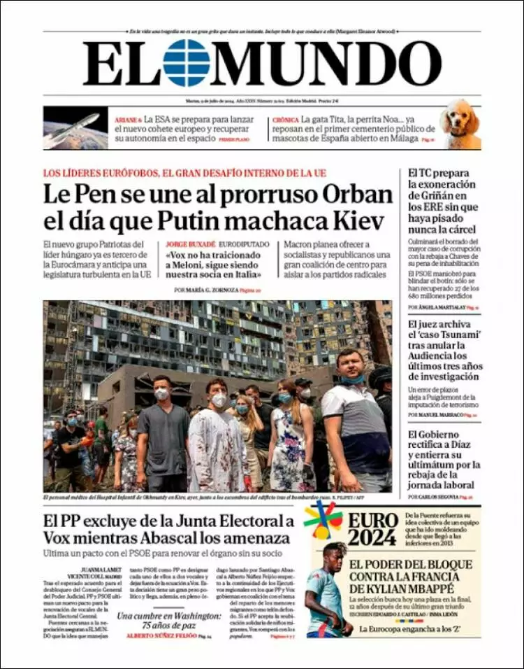 Prima-pagina-elmundo-edizione-di-oggi-2024-07-09