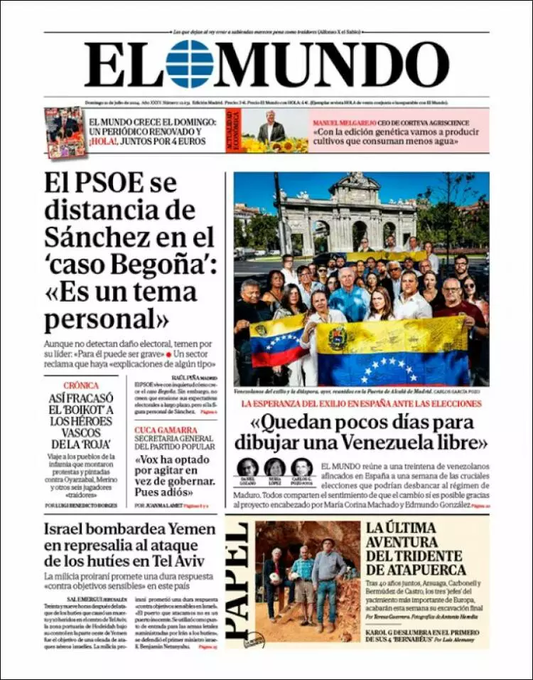Prima-pagina-elmundo-edizione-di-oggi-2024-07-21