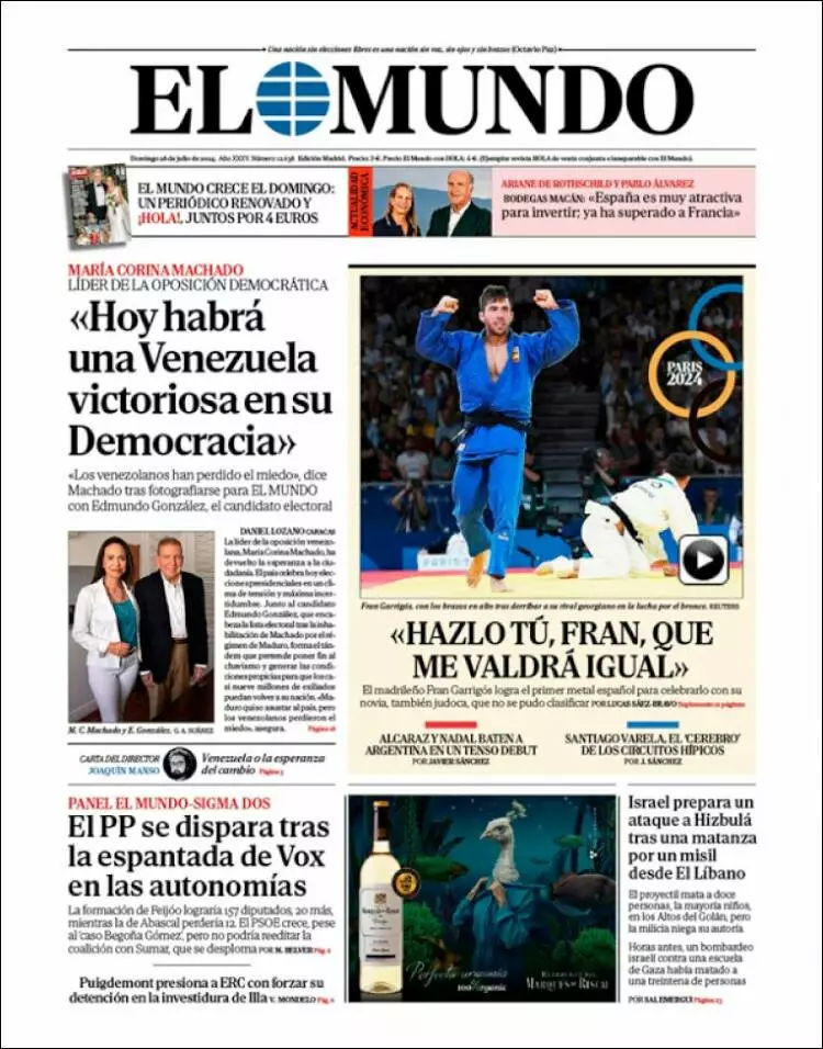 Prima-pagina-elmundo-edizione-di-oggi-2024-07-28