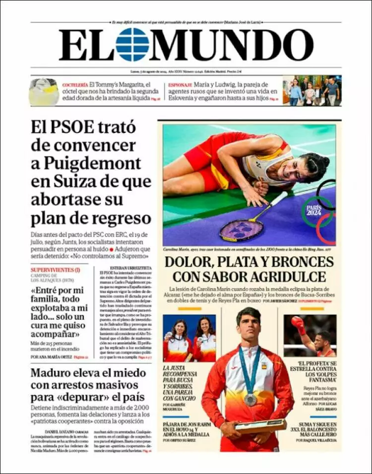 Prima-pagina-elmundo-edizione-di-oggi-2024-08-05