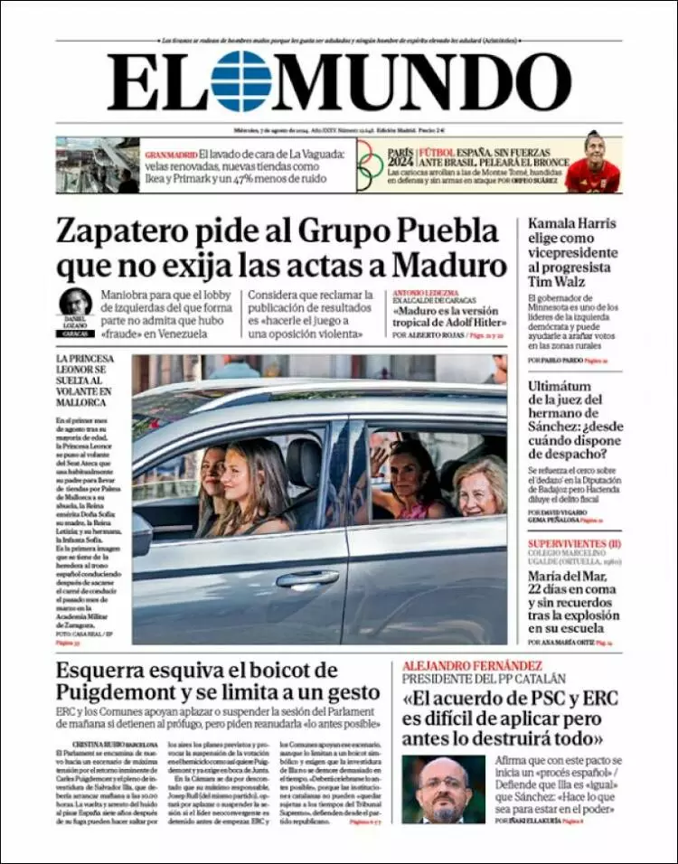 Prima-pagina-elmundo-edizione-di-oggi-2024-08-07