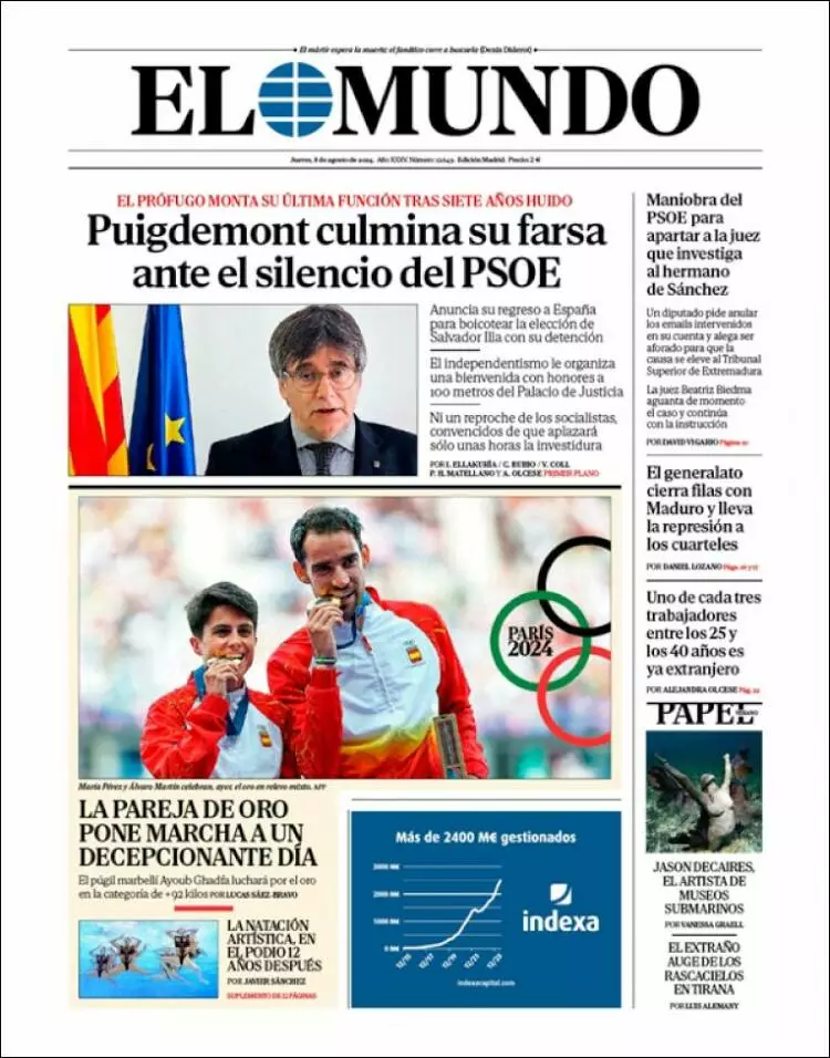 Prima-pagina-elmundo-edizione-di-oggi-2024-08-08