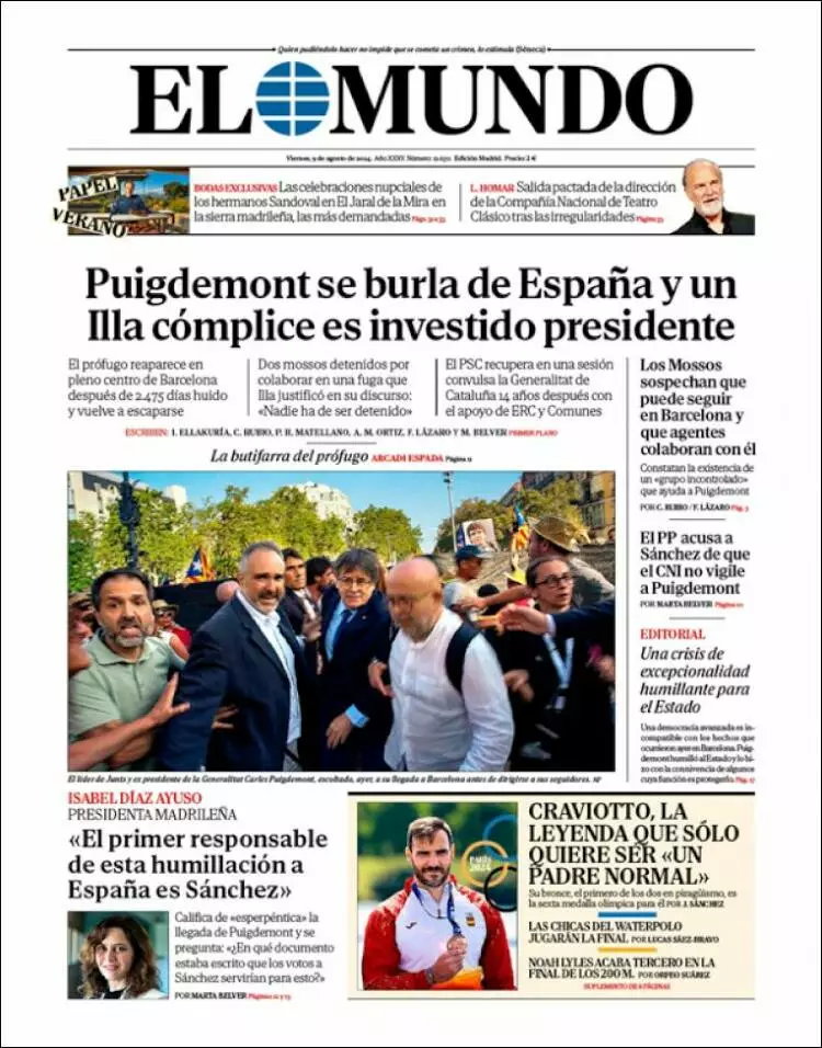 Prima-pagina-elmundo-edizione-di-oggi-2024-08-09