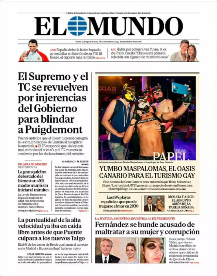 Prima-pagina-elmundo-edizione-di-oggi-2024-08-13