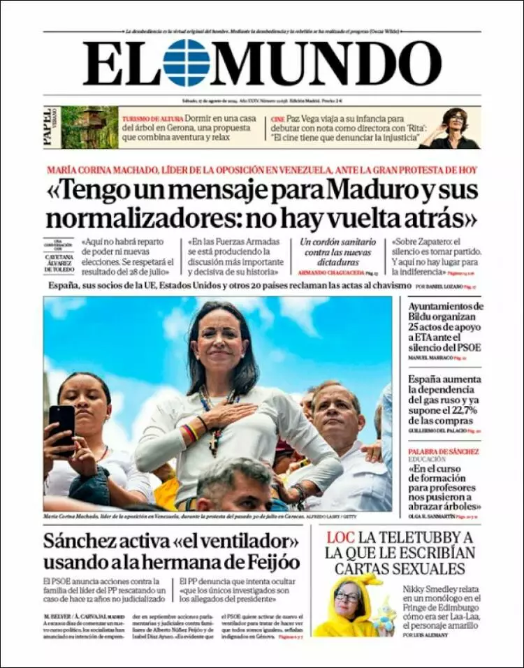 Prima-pagina-elmundo-edizione-di-oggi-2024-08-17