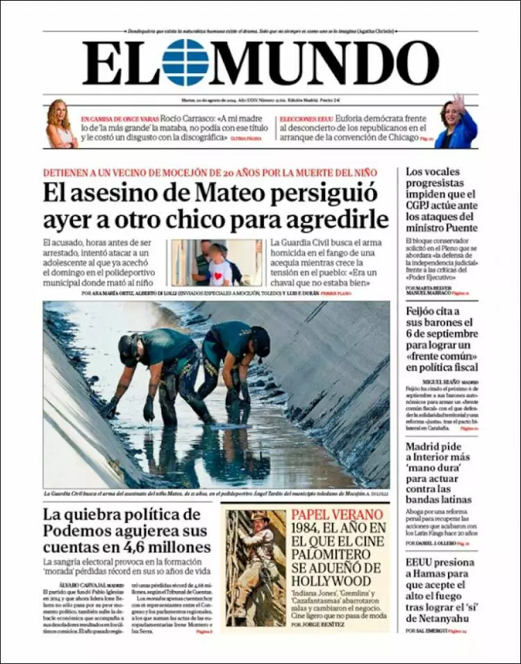 Prima-pagina-elmundo-edizione-di-oggi-2024-08-20