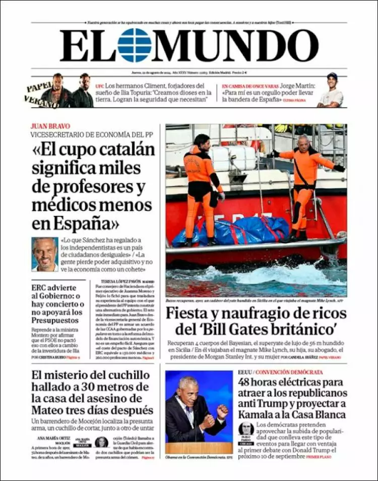 Prima-pagina-elmundo-edizione-di-oggi-2024-08-22