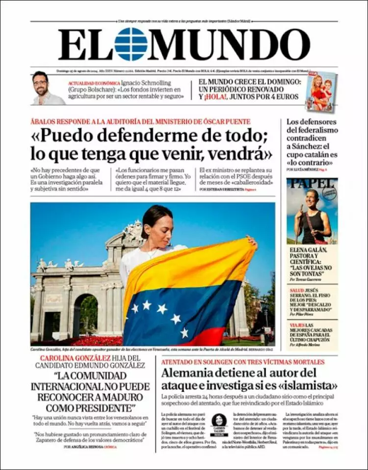 Prima-pagina-elmundo-edizione-di-oggi-2024-08-25