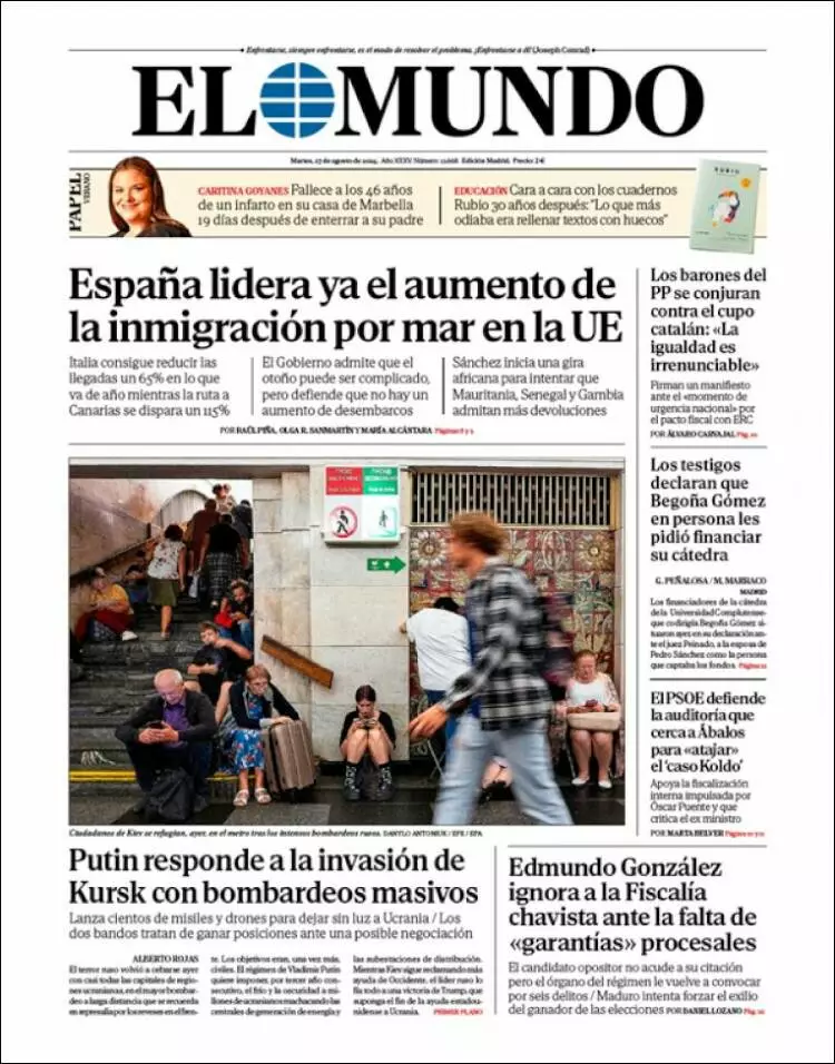 Prima-pagina-elmundo-edizione-di-oggi-2024-08-27