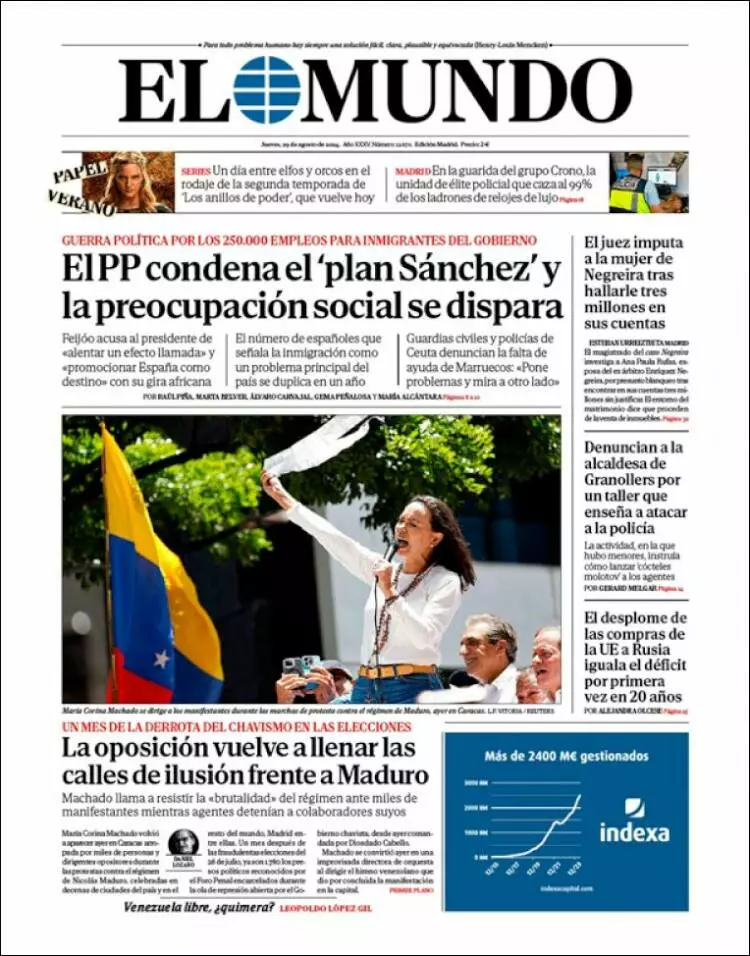 Prima-pagina-elmundo-edizione-di-oggi-2024-08-29