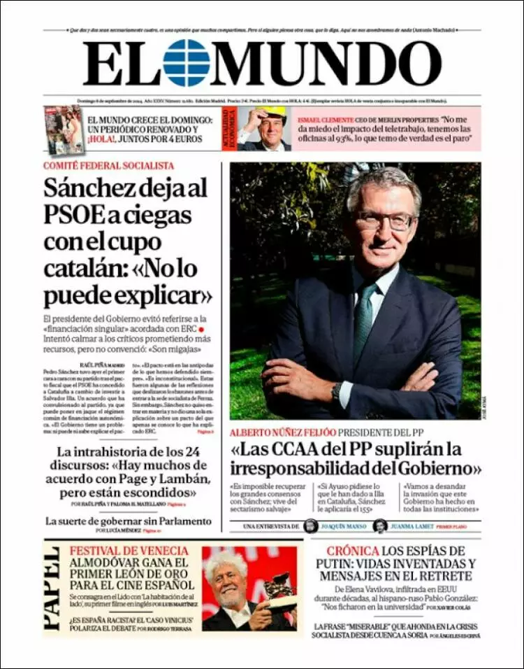 Prima-pagina-elmundo-edizione-di-oggi-2024-09-08