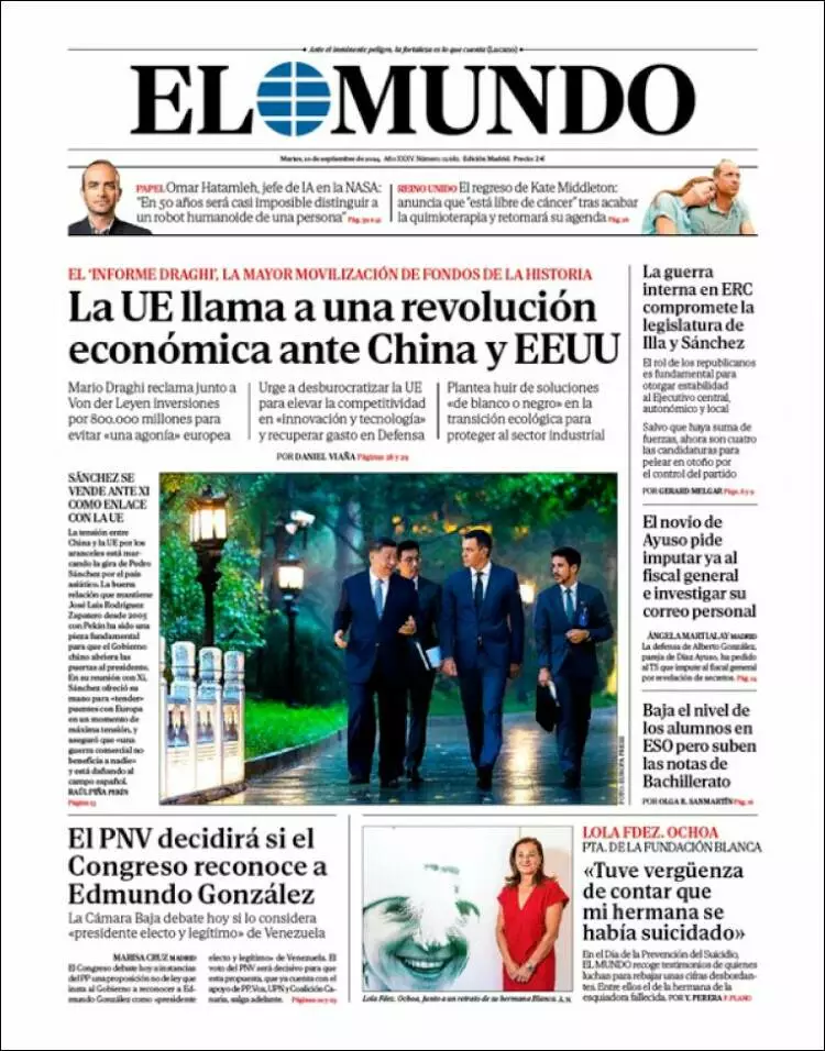 Prima-pagina-elmundo-edizione-di-oggi-2024-09-10