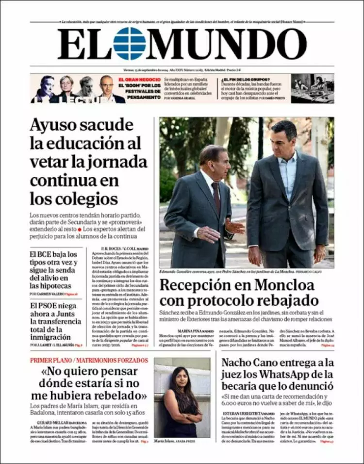 Prima-pagina-elmundo-edizione-di-oggi-2024-09-13