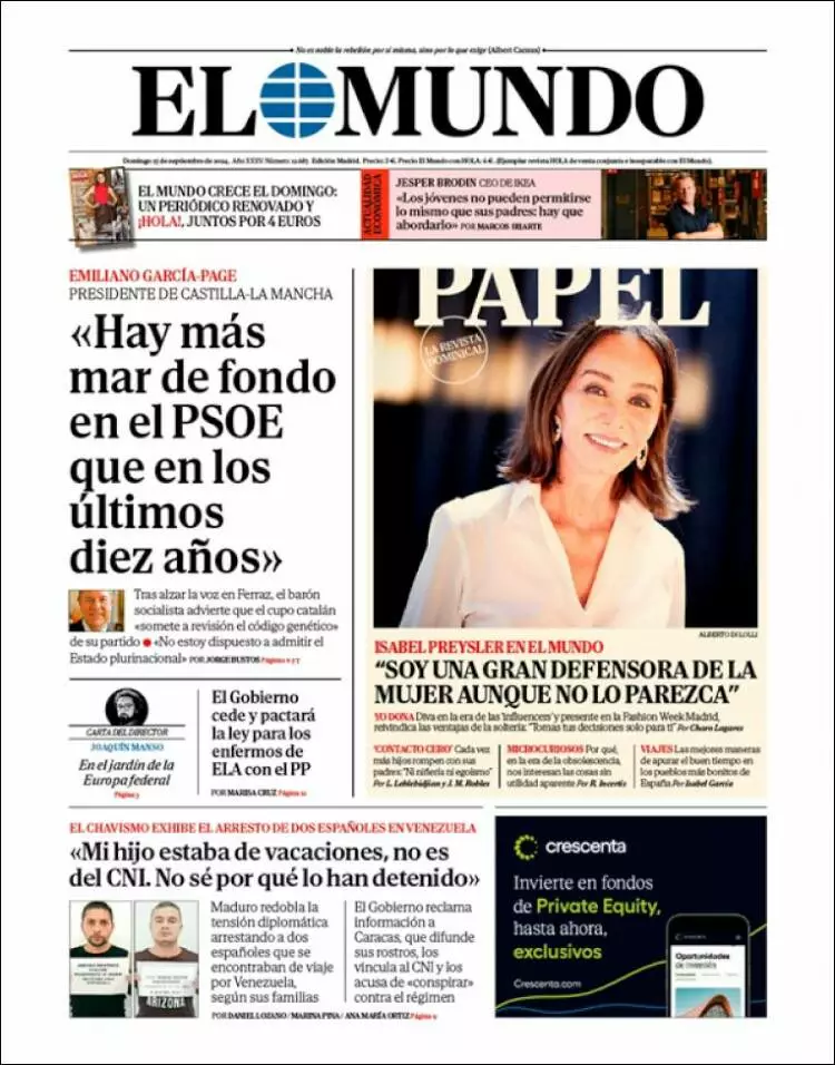 Prima-pagina-elmundo-edizione-di-oggi-2024-09-15