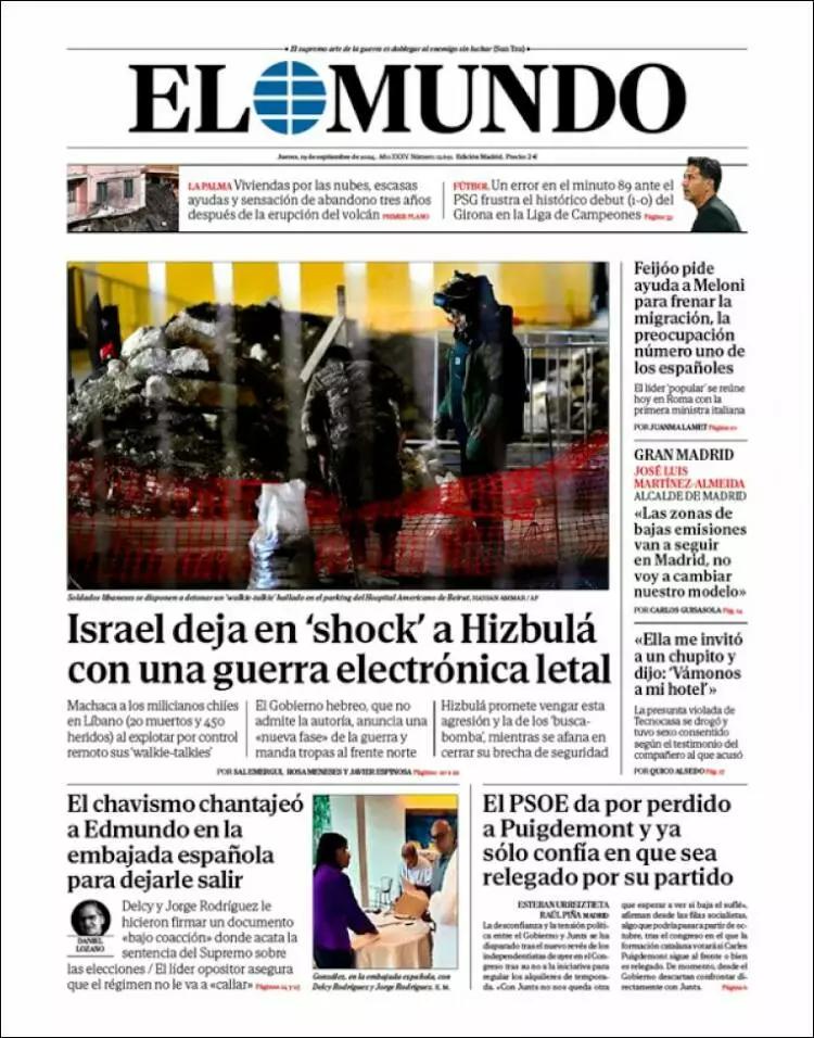 Prima-pagina-elmundo-edizione-di-oggi-2024-09-19