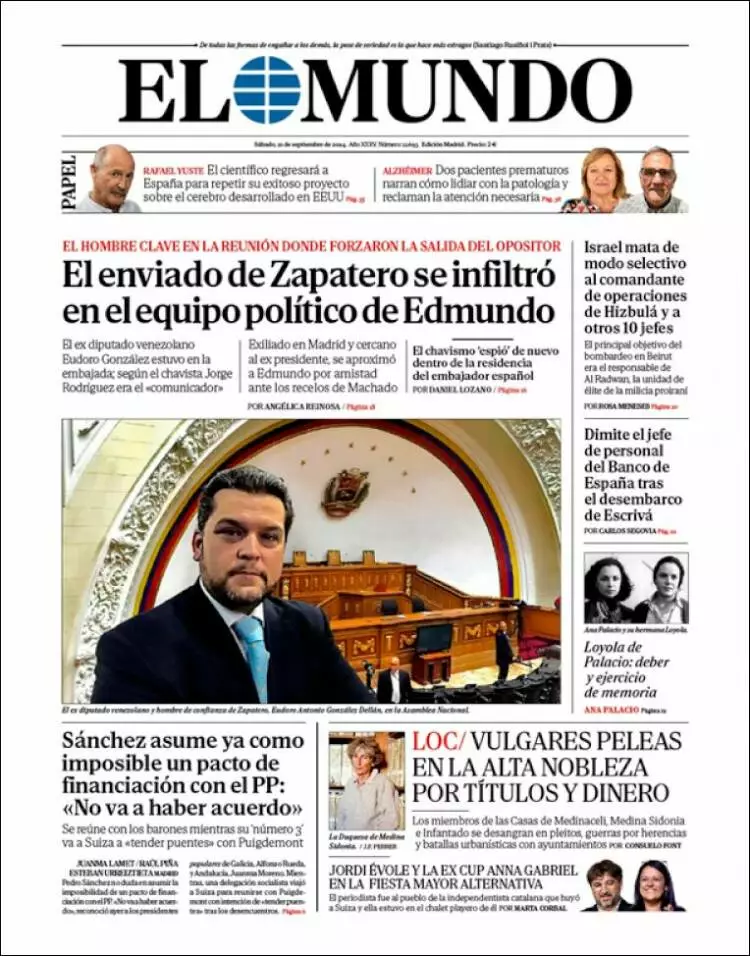 Prima-pagina-elmundo-edizione-di-oggi-2024-09-21