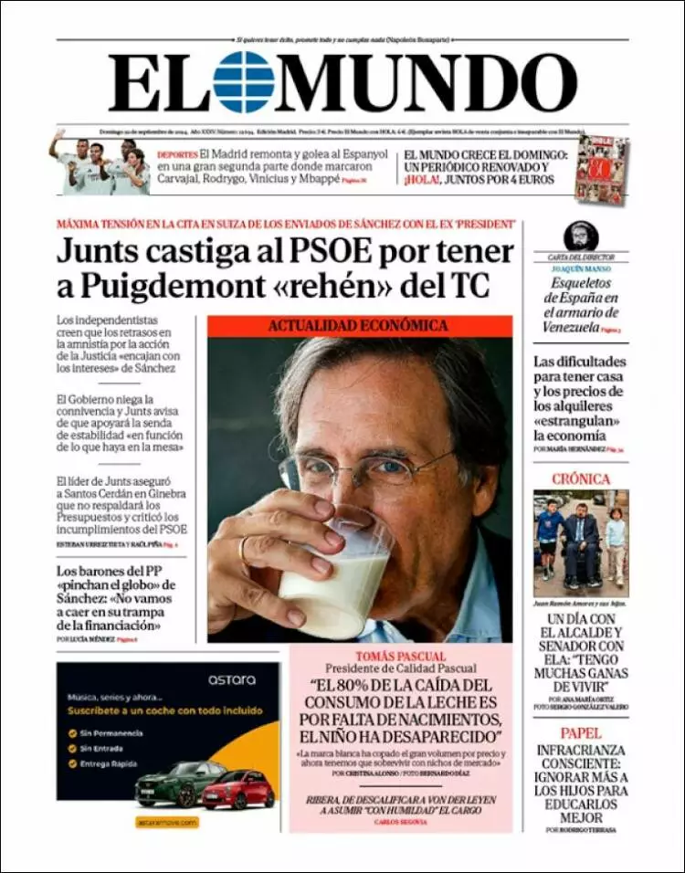 Prima-pagina-elmundo-edizione-di-oggi-2024-09-22