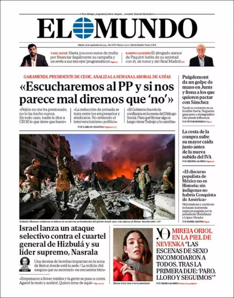 Prima-pagina-elmundo-edizione-di-oggi-2024-09-28