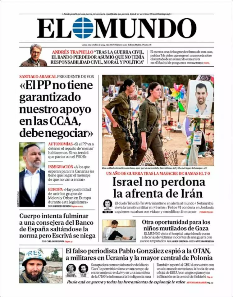 Prima-pagina-elmundo-edizione-di-oggi-2024-10-07