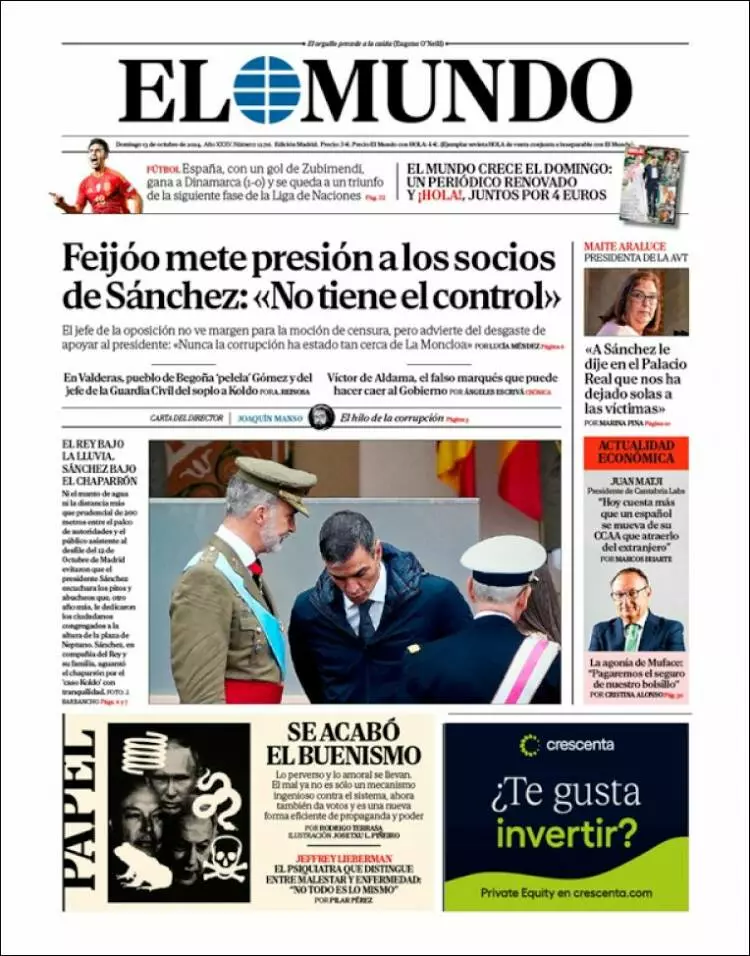 Prima-pagina-elmundo-edizione-di-oggi-2024-10-13