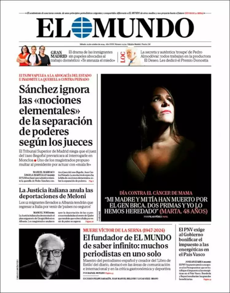 Prima-pagina-elmundo-edizione-di-oggi-2024-10-19