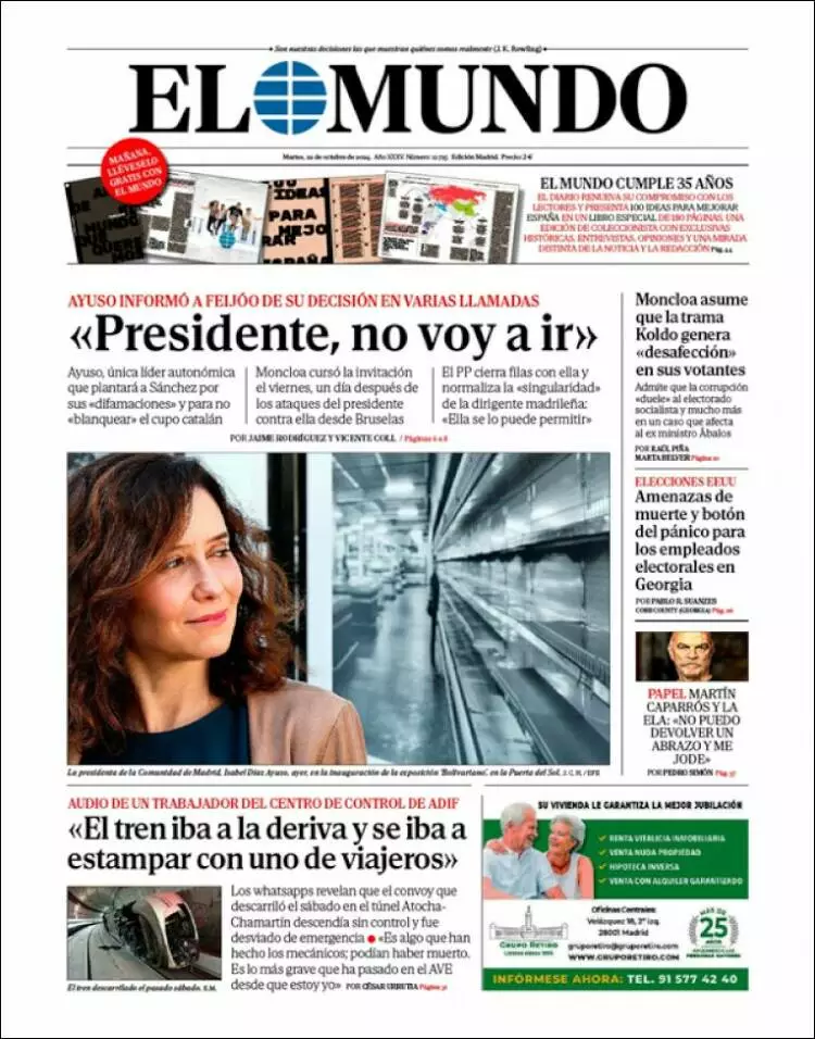 Prima-pagina-elmundo-edizione-di-oggi-2024-10-22