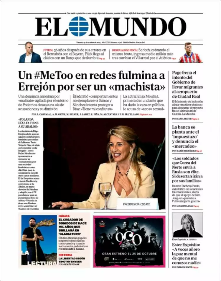 Prima-pagina-elmundo-edizione-di-oggi-2024-10-25