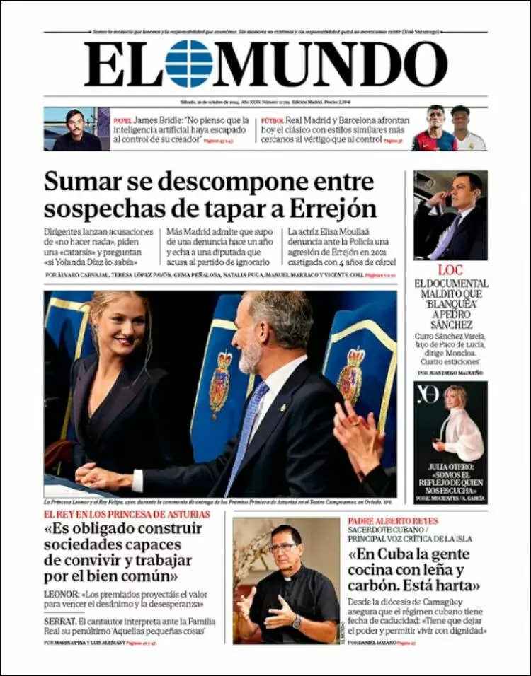 Prima-pagina-elmundo-edizione-di-oggi-2024-10-26