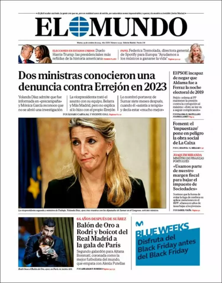 Prima-pagina-elmundo-edizione-di-oggi-2024-10-29