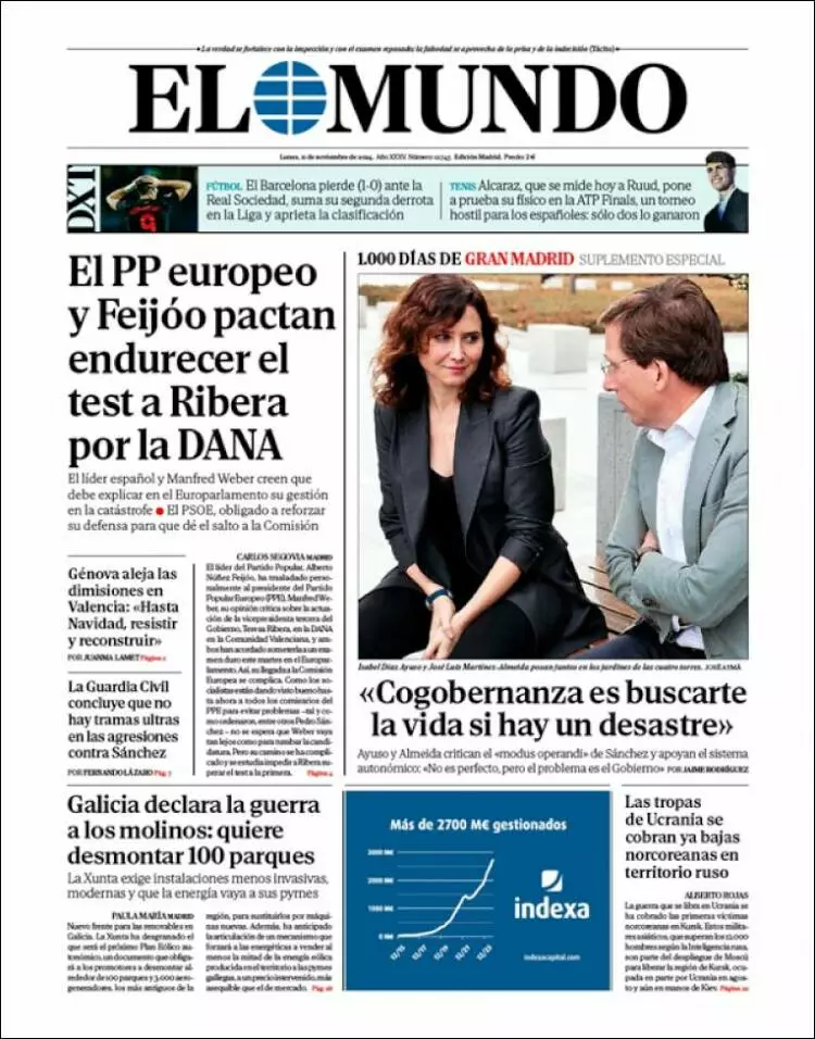 Prima-pagina-elmundo-edizione-di-oggi-2024-11-11