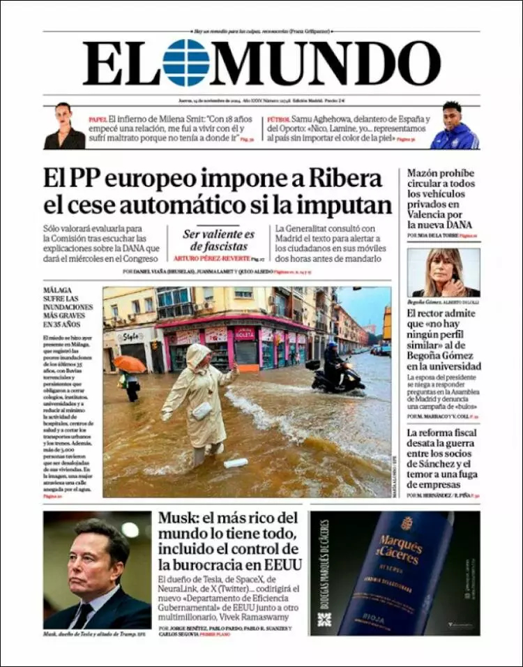 Prima-pagina-elmundo-edizione-di-oggi-2024-11-14