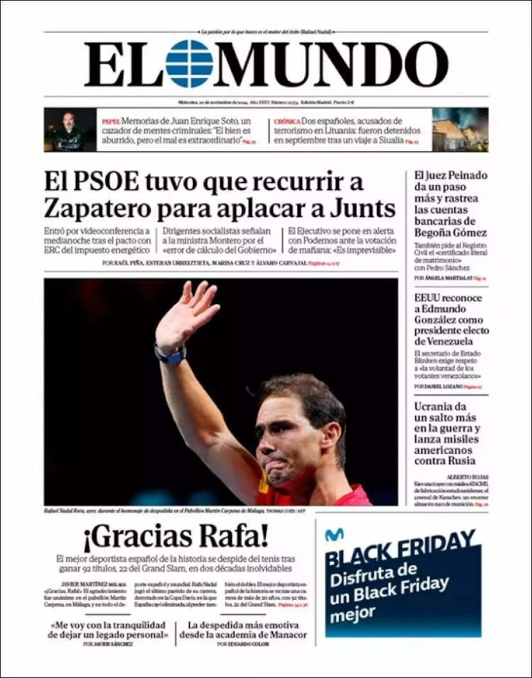 Prima-pagina-elmundo-edizione-di-oggi-2024-11-20