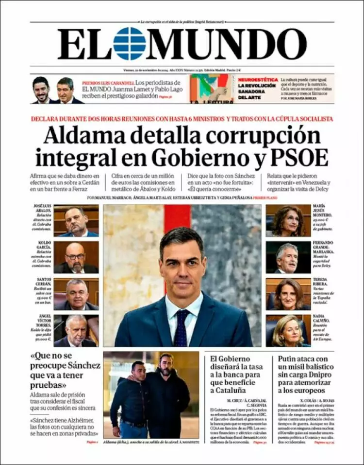 Prima-pagina-elmundo-edizione-di-oggi-2024-11-22