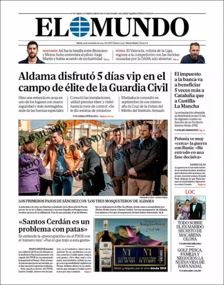 Prima-pagina-elmundo-edizione-di-oggi-2024-11-23