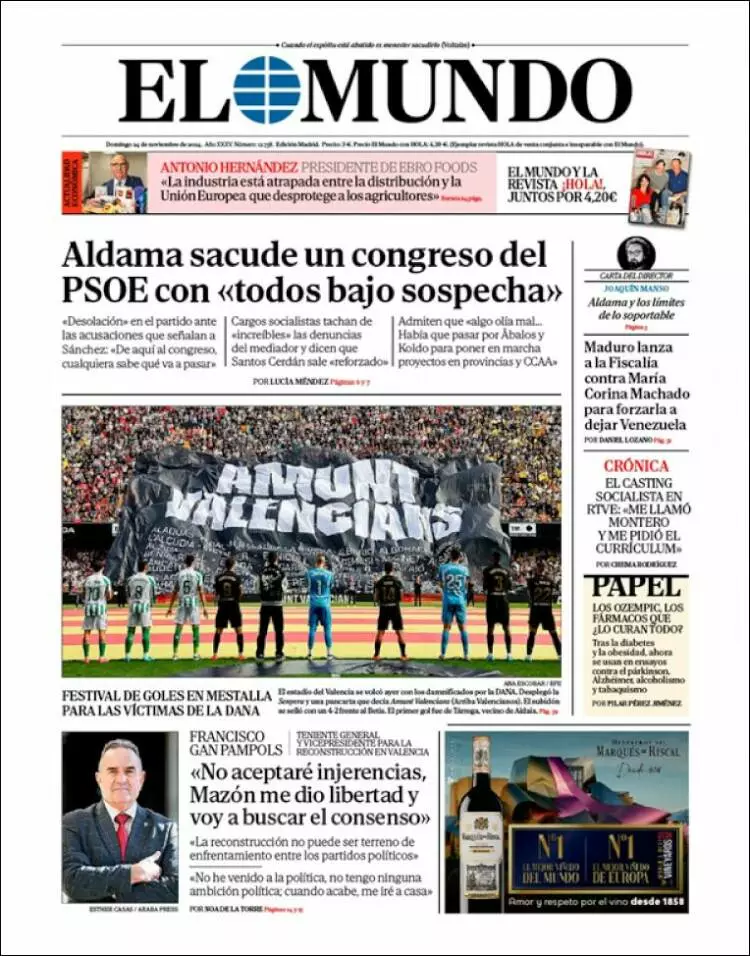 Prima-pagina-elmundo-edizione-di-oggi-2024-11-24