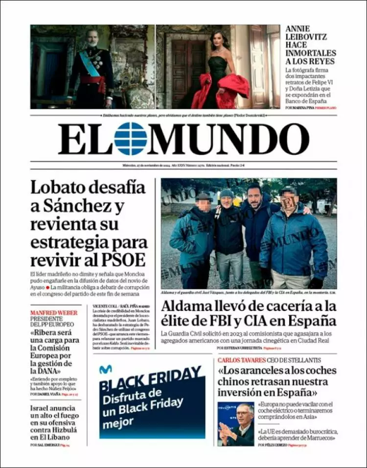 Prima-pagina-elmundo-edizione-di-oggi-2024-11-27