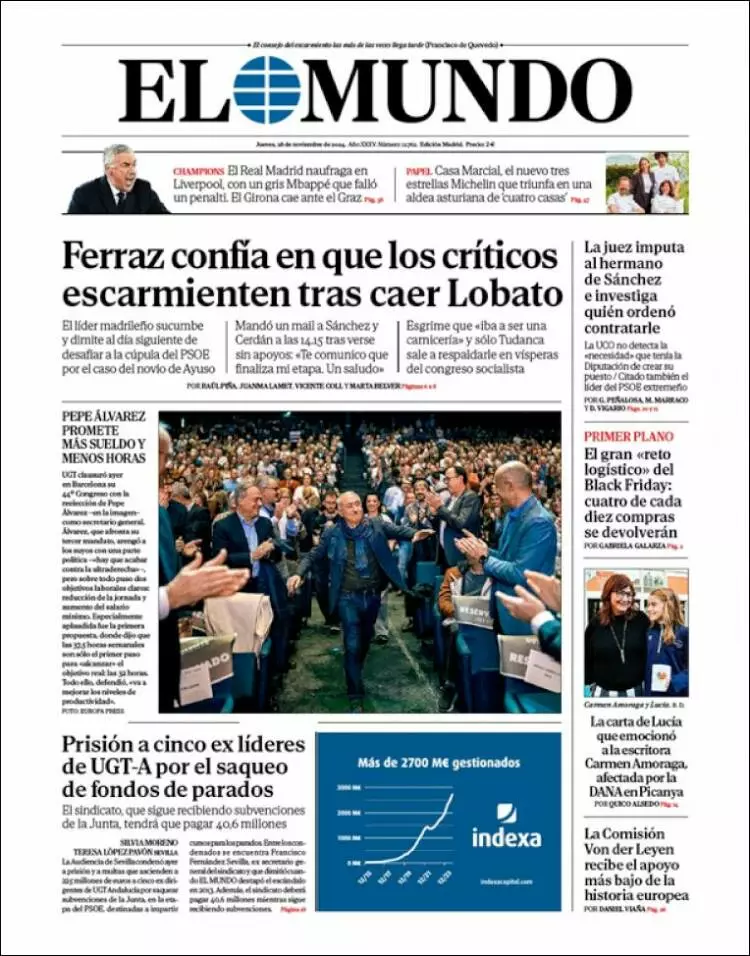 Prima-pagina-elmundo-edizione-di-oggi-2024-11-28